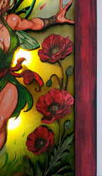 L'elfe des coquelicots - Tableau relief lumineux